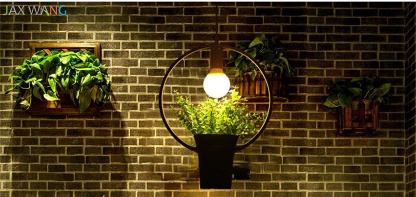 [HCM]Đèn trang trí hình học không gian giỏ cây HB828