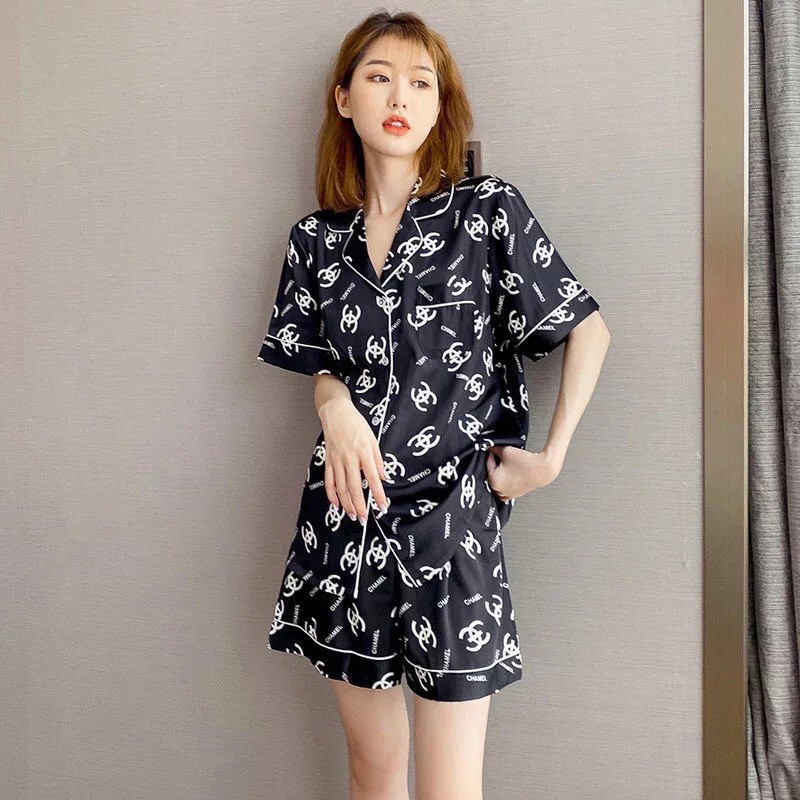 🔥 [HÌNH THẬT] [LỤA] [Freeship] [SALE] Bộ mặc nhà phi lụa đùi nữ ngắn tay, cổ bẻ