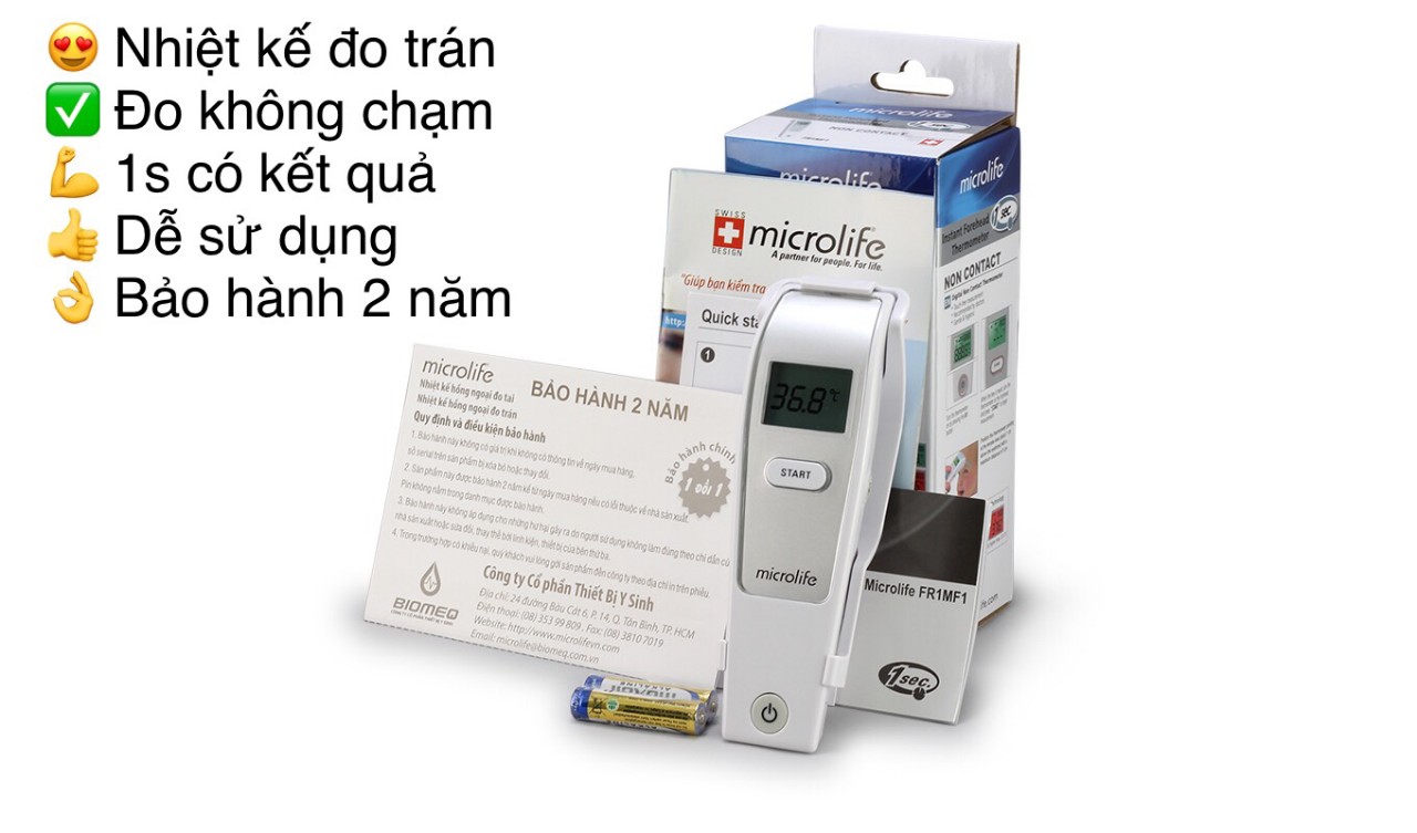 Nhiệt kế đo trán hồng ngoại Microlife