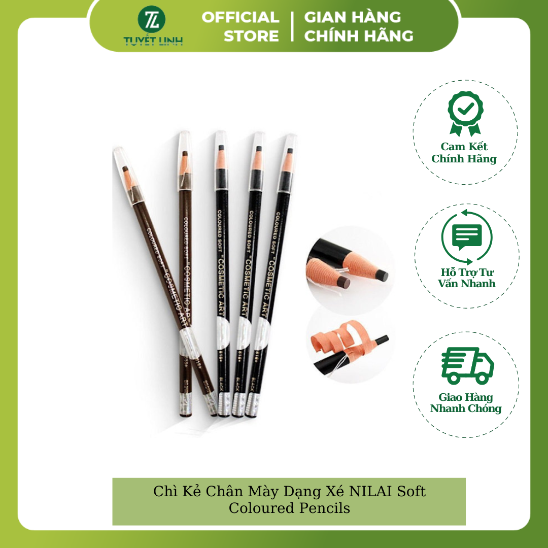 Chì Kẻ Chân Mày Dạng Xé NILAI Soft Coloured Pencils