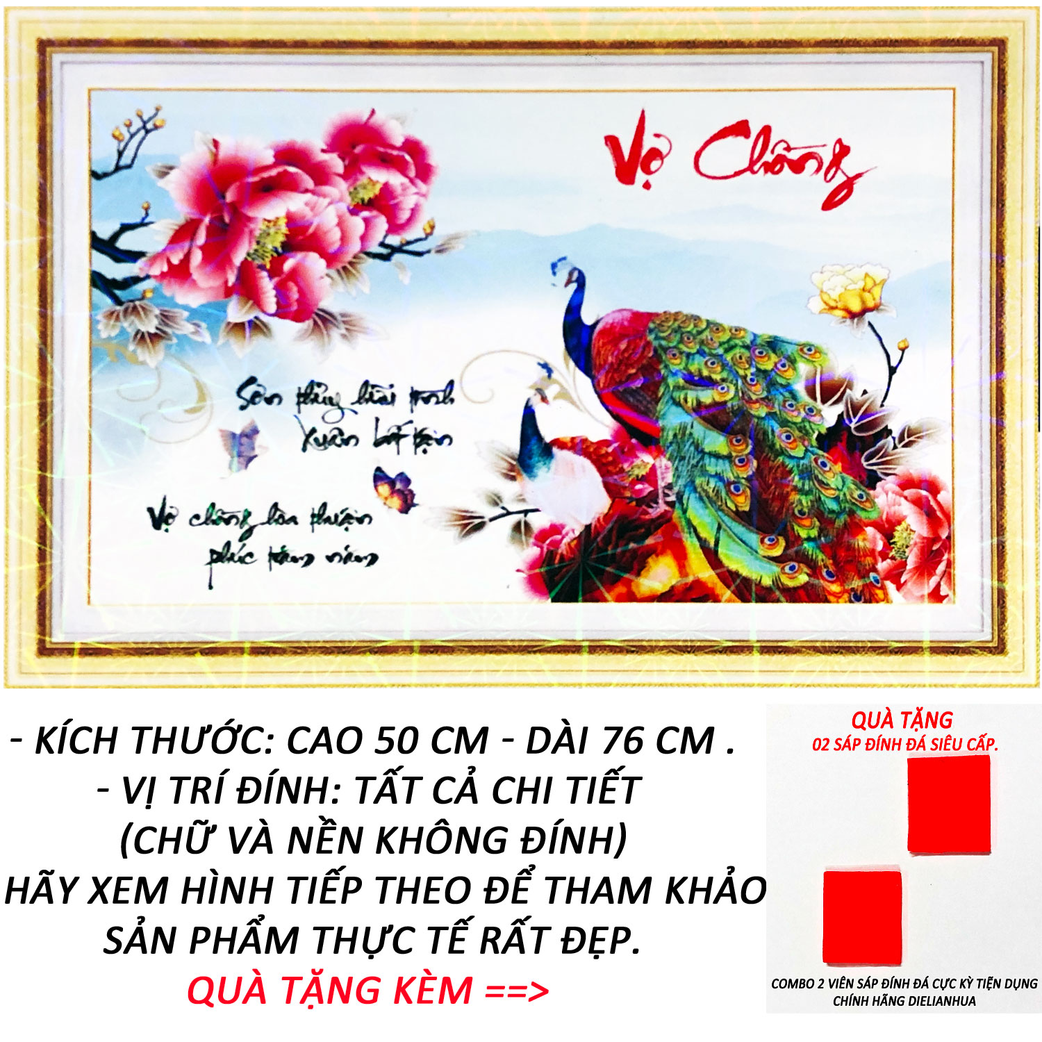 Tranh Đính Đá Tự Làm - Vợ Chồng Nghĩa Nặng Tình Sâu 19 (Kèm Quà Tặng) - Tranh Minh Hiền (TỰ ĐÍNH ĐÁ)