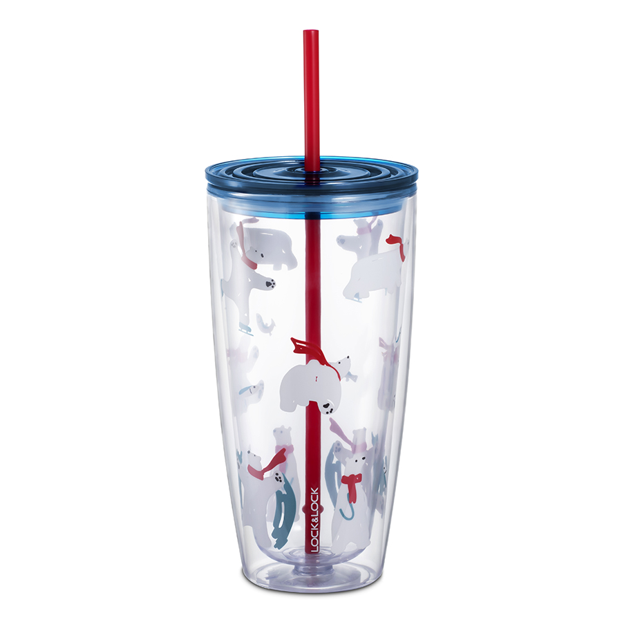 Ly nhựa có ống hút Lock&Lock HAP507BLU 750ml