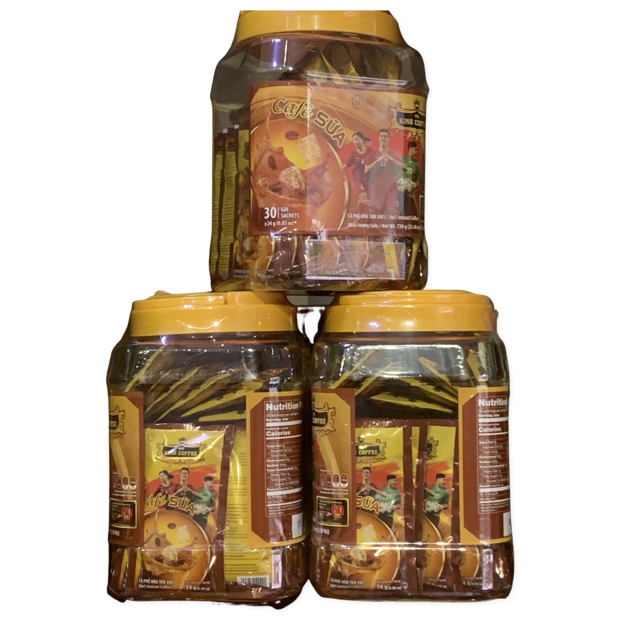 (Combo 3 Hộp) Cà phê hòa tan 3in1 King Coffee( Hộp Nhựa 30 Gói)