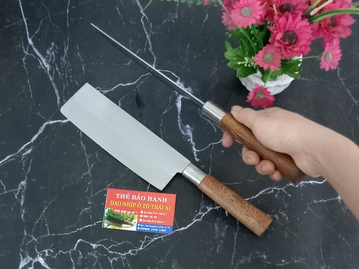 Dao Thái Thịt Nakiri Thép Trắng Không Gỉ
