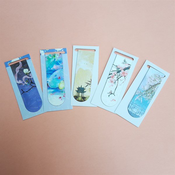 [HCM]Combo 5 Bookmark Nam Châm Đánh Dấu Sách - Phong Cảnh Cổ Trang (Mẫu Ngẫu Nhiên)