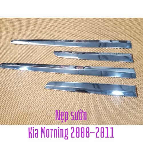 NẸP SƯỜN MẠ CROM XE KIA MORNING 2008-2009-2010-2011 ĐẲNG CẤP