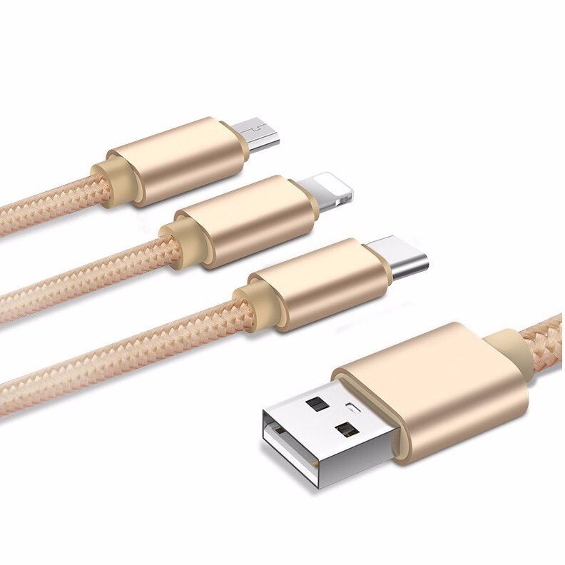 Cáp sạc 3 trong 1 cho IOS, Android Type C cable  Hàng Chính Hãng