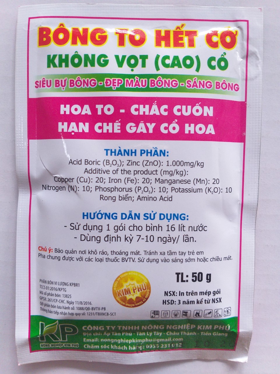 Phân bón BÔNG TO HẾT CỞ - Gói 50g