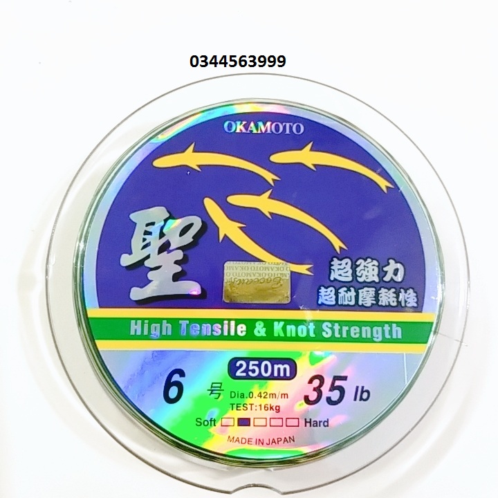 Cước câu cá OKMOTO 4 con cá dài 250m đủ số từ 1-10