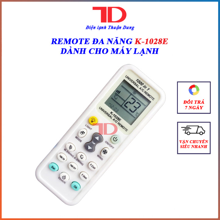 Remote máy lạnh đa năng chunghop k1028e, điều khiển dành cho điều hòa tặng kèm pin - điện lạnh thuận dung