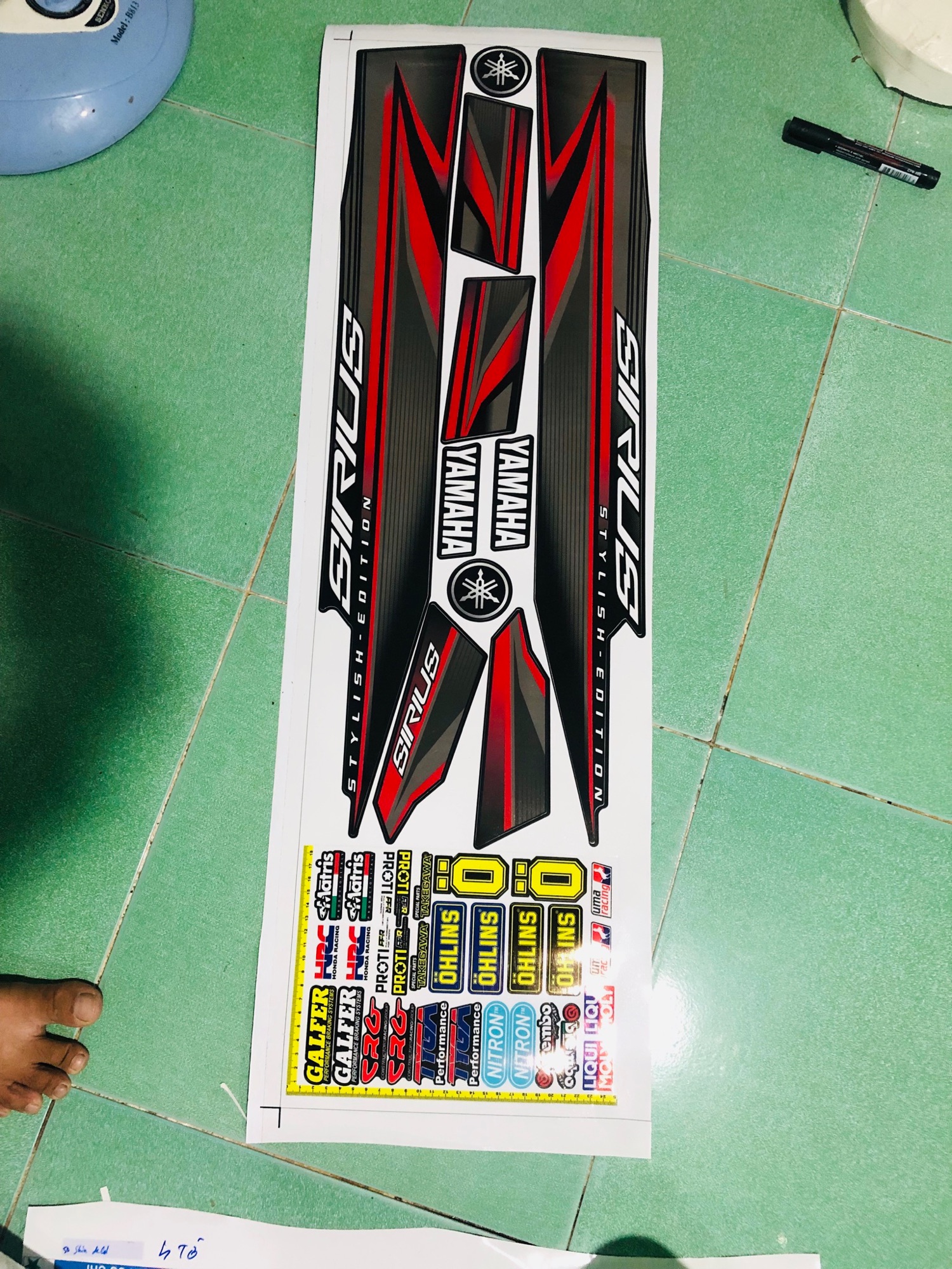 [ QUÍ KHÁCH VUI LÒNG MANG TEM RA TIỆM CHO THỢ DÁN] TEM RỜI Sirius 2017 đỏ đen