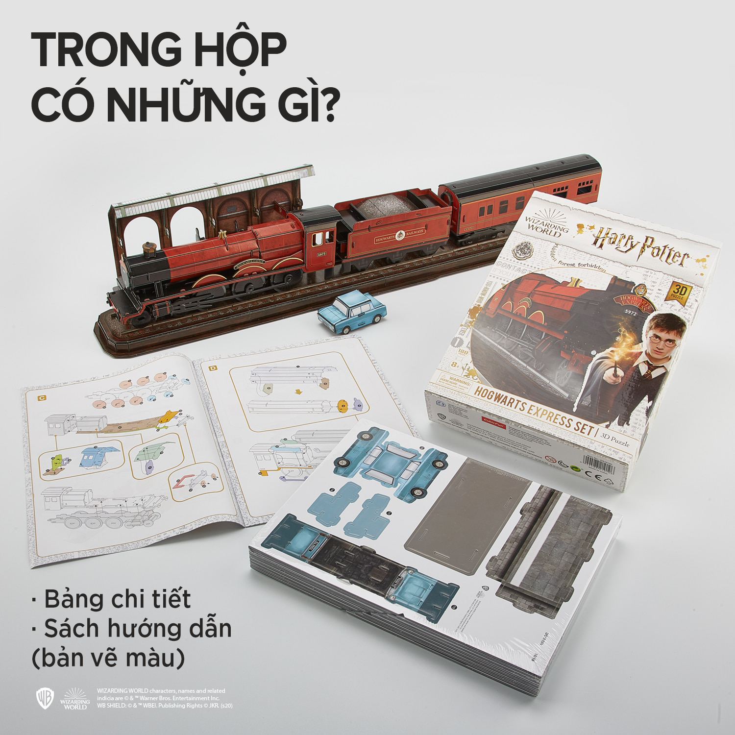 Mô hình lắp ráp giấy CubicFun 3D Harry Potter - Tàu tốc hành Hogwarts