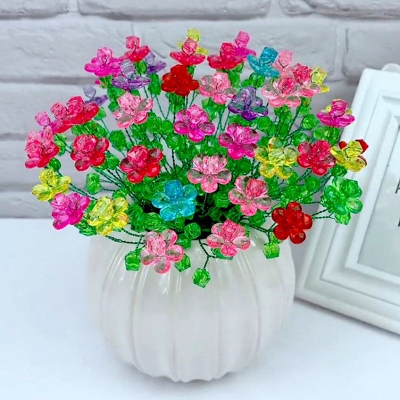 Set vật liệu tự làm chậu hoa nhựa 50 cành trang trí nhà,diy