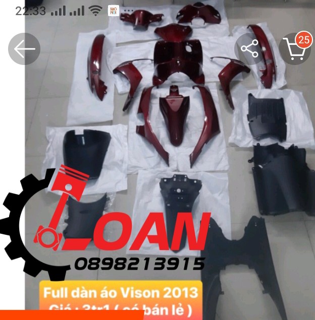 [Trả góp 0%] DÀN ÁO VISION ĐOI 2013 MÀU ĐO ĐÔ ZIN CHÍNH HÃNG HONDA