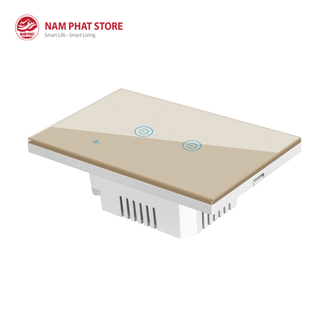 Công tắc 2 nút thông minh Wifi chữ nhật TUYA SMART