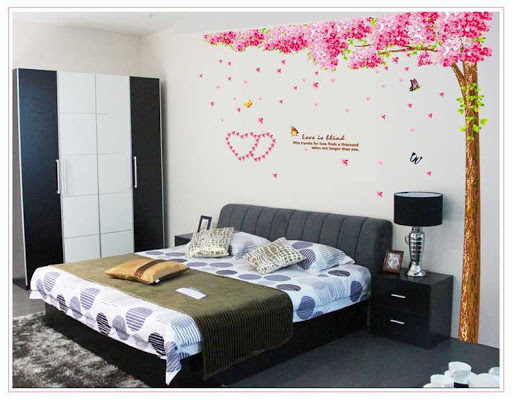 Decal dán tường giàn cây đào Binbin PK02