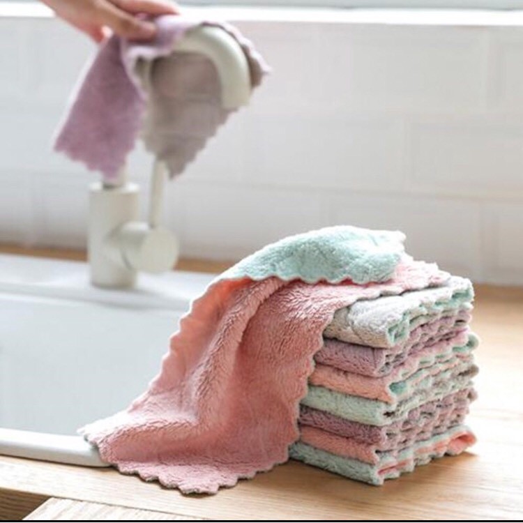 Set 5 Khăn lau chén bát đa năng nhà bếp siêu thấm hút - Khăn lau bếp siêu thấm hút