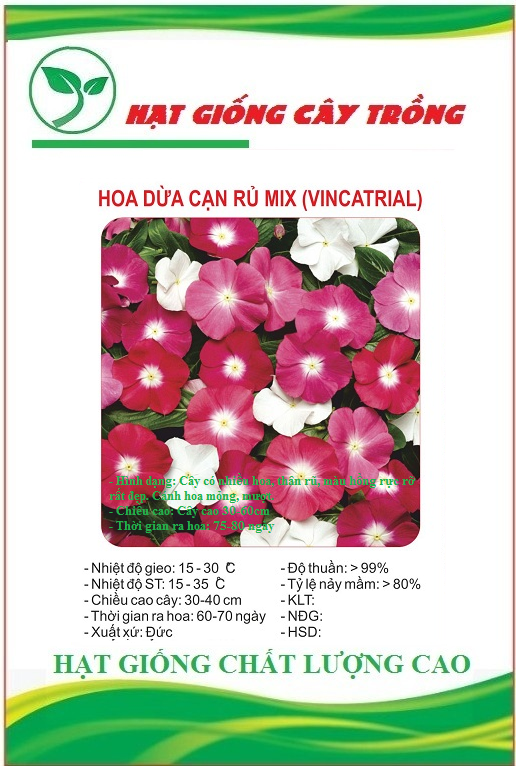 Hạt giống hoa dừa cạn rũ f1 nhiều màu - gói 50 hạt