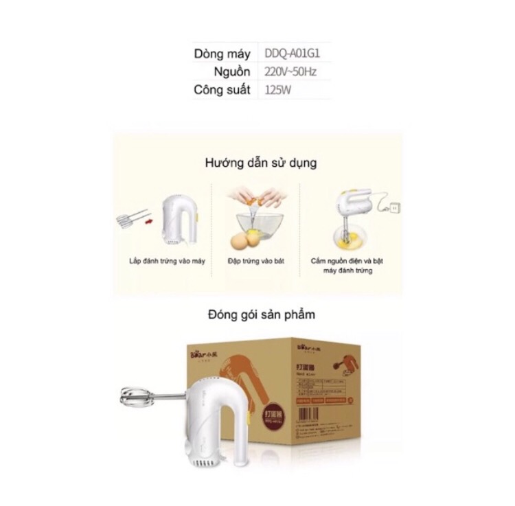 Máy đánh trứng đánh kem bear chính hãng