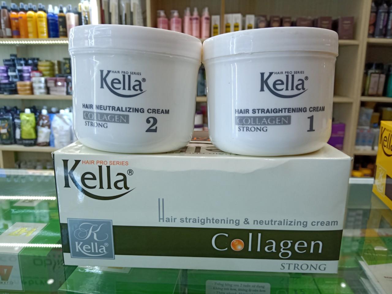 Kem duỗi tóc Collagen Kella 500mlx2