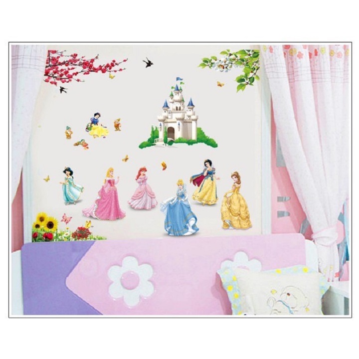 [HCM]Decal dán tường hình công chúa cho bé
