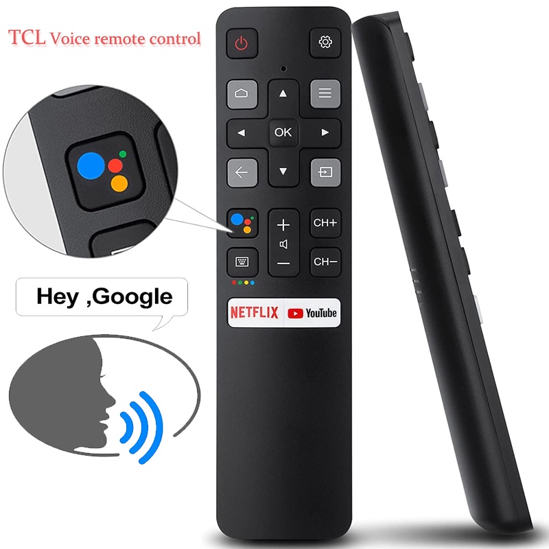 Thay thế giọng nói cho tcl-android-tv-remote, rc802v nâng cấp mới cho TCL TV thông minh với chức năng giọng nói , với Netflix, nút Youtube