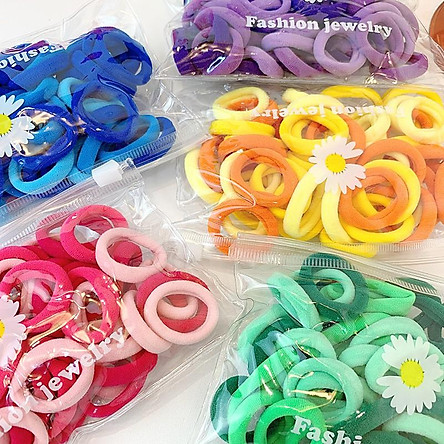 Set 50 chun tóc co giãn nhiều màu lựa chọn dành cho nữ