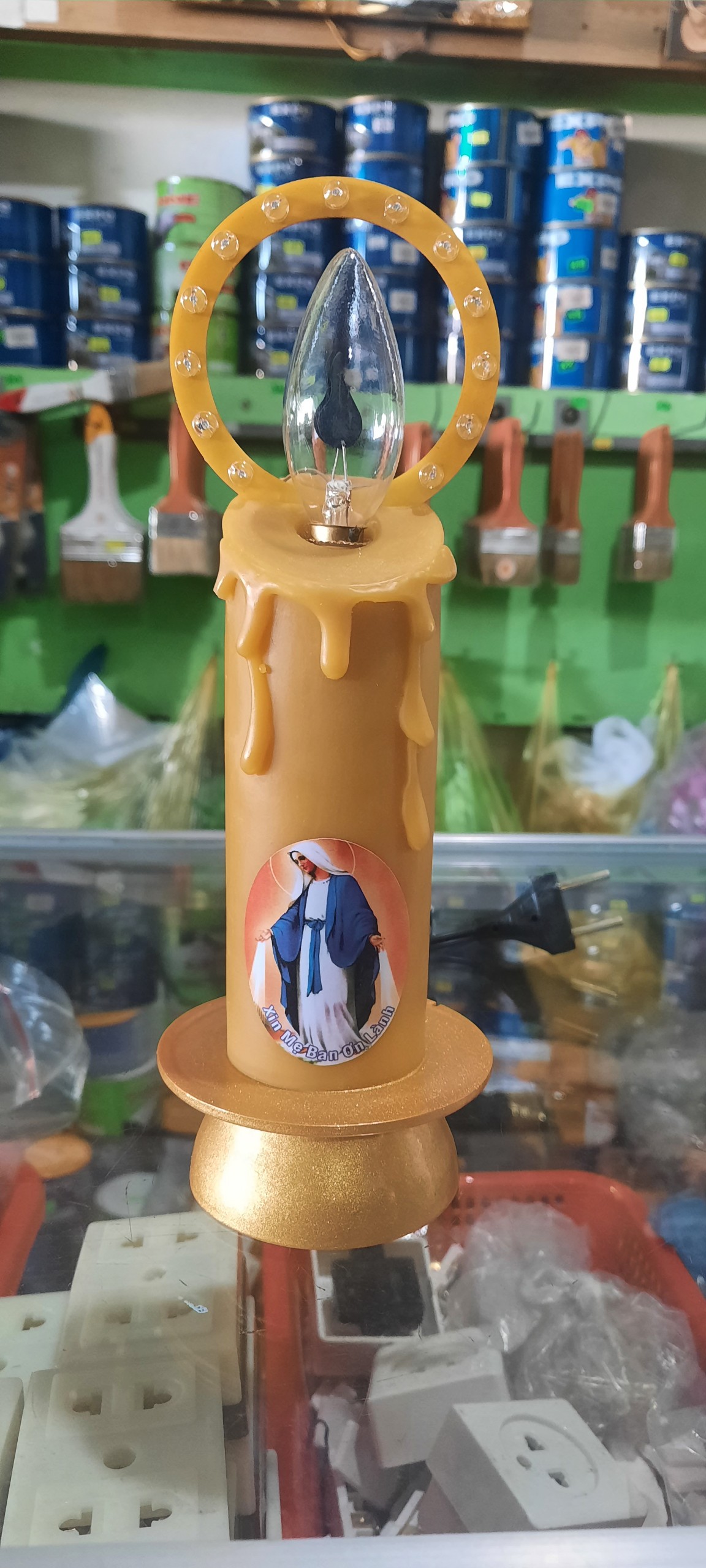 Đèn led hình nến trang trí bàn thờ chúa [Ảnh thật] [Có sẵn][Giá hủy diệt]