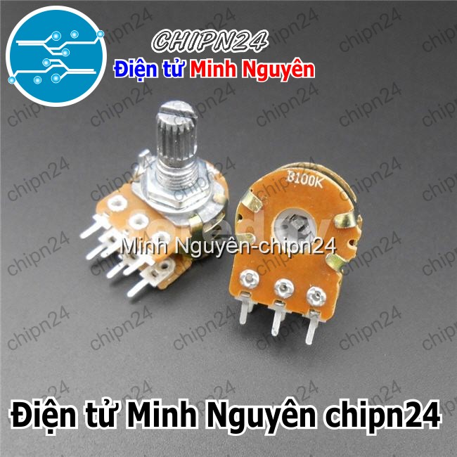 [3 cái] (F148) Biến trở Volume Đôi 500K WH148 (B504 504 6 chân) - HH003812