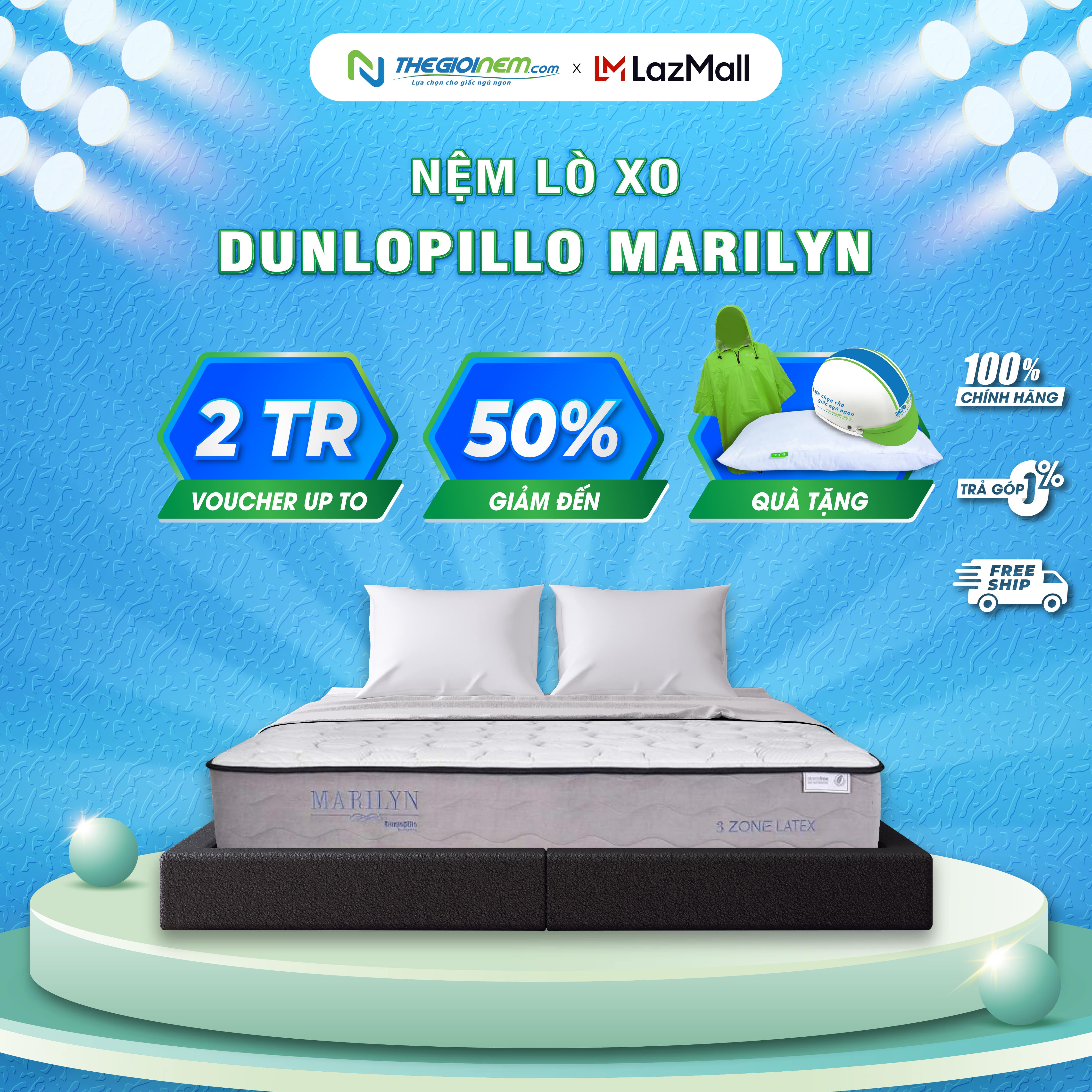 Nệm lò xo dunlopillo marilyn - new - độ cao 25cm