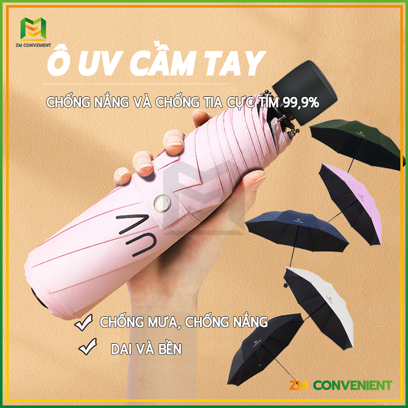 Ô dù che mưa chống tia UV, chống nắng, che mưa, kích thước nhỏ, nhẹ, dễ mang theo, màu sắc dễ thương