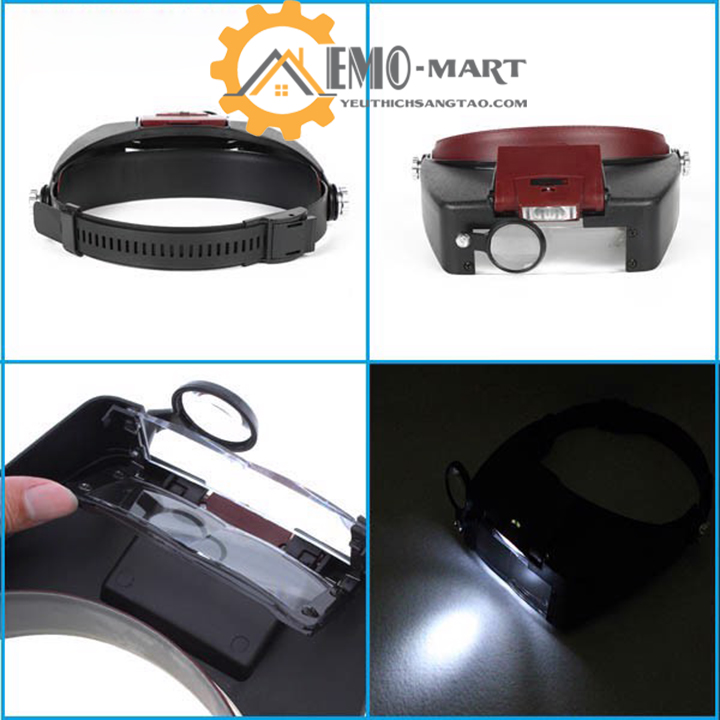 [FreeshipMAX] Kính lúp đeo trên đầu có đèn v1