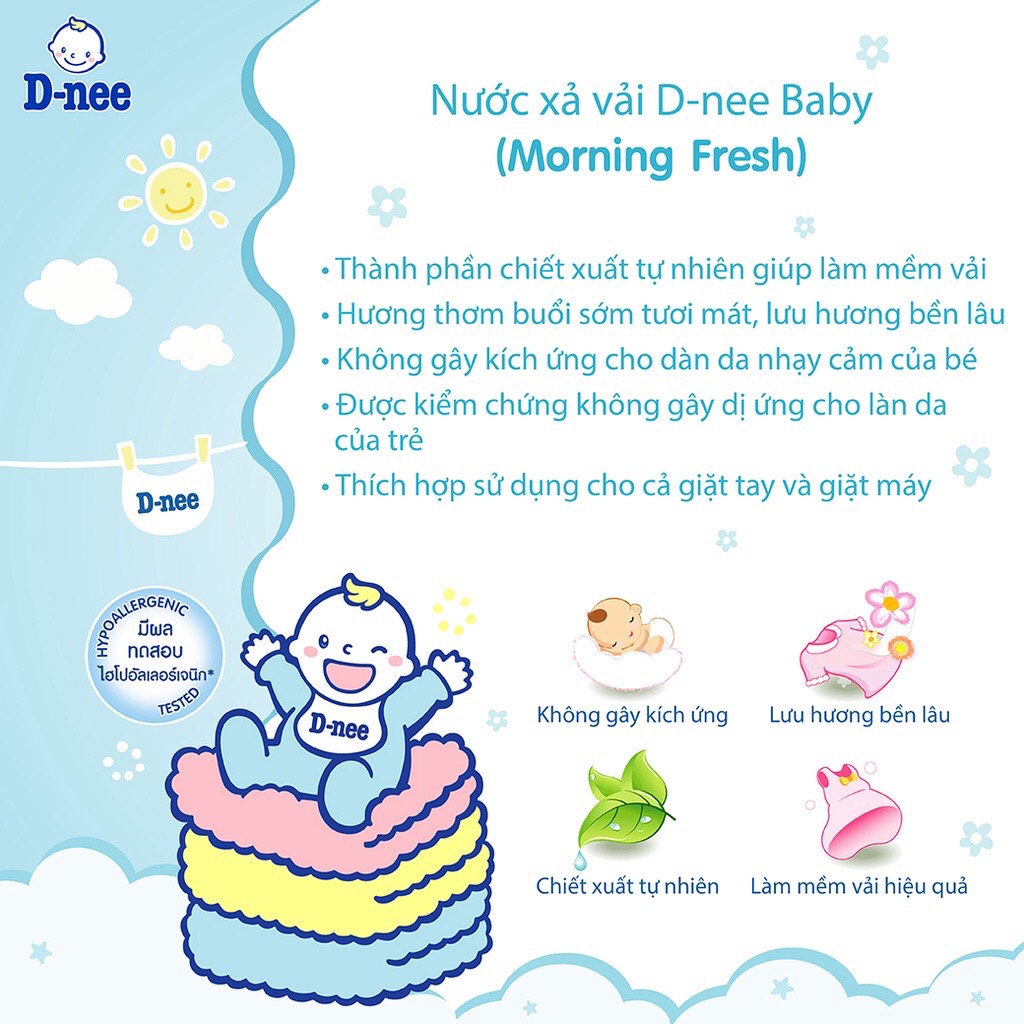 [CHÍNH HÃNG] Nước xả mềm quần áo em bé 2800ml Dnee