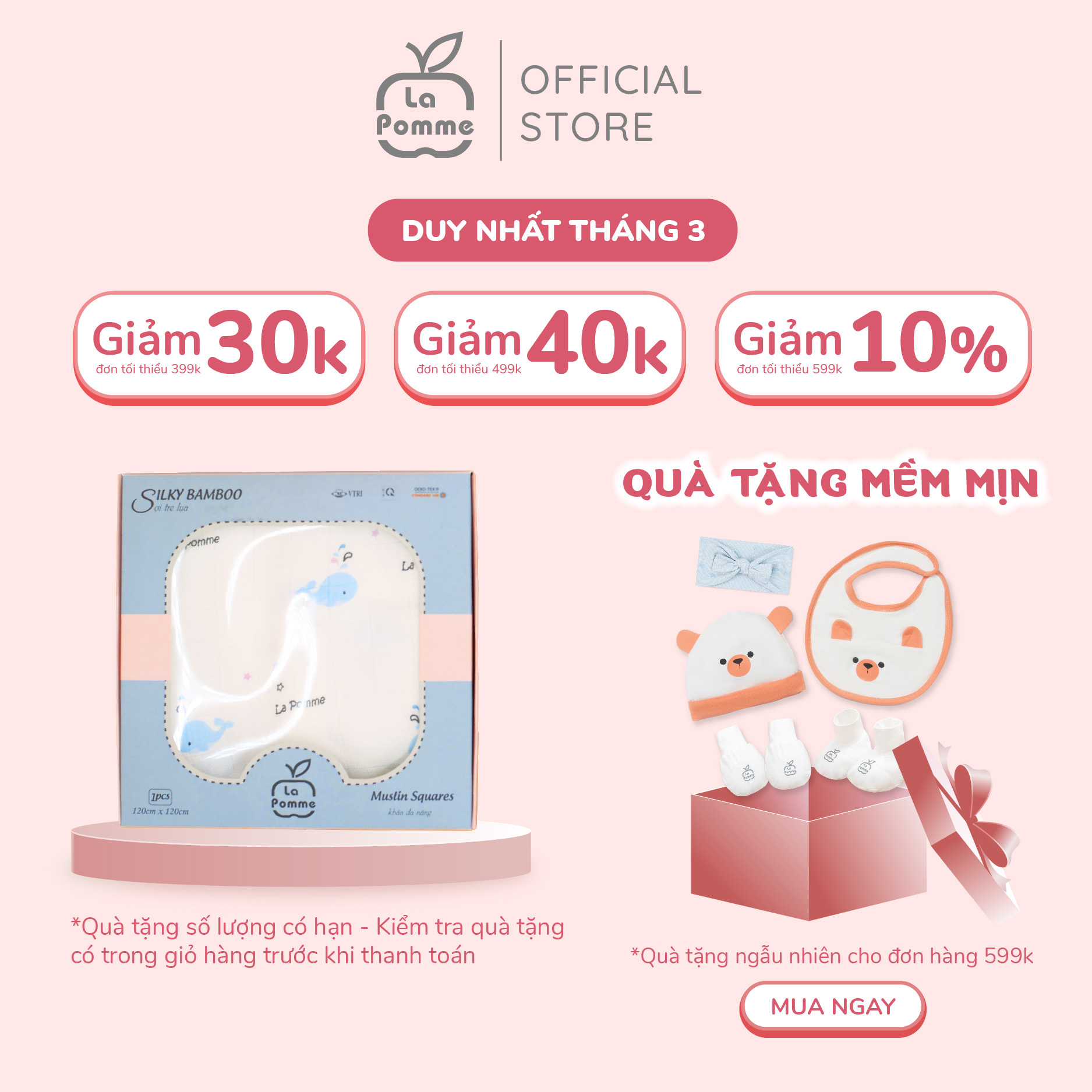 K003 Khăn đa năng sợi tre lụa La pomme