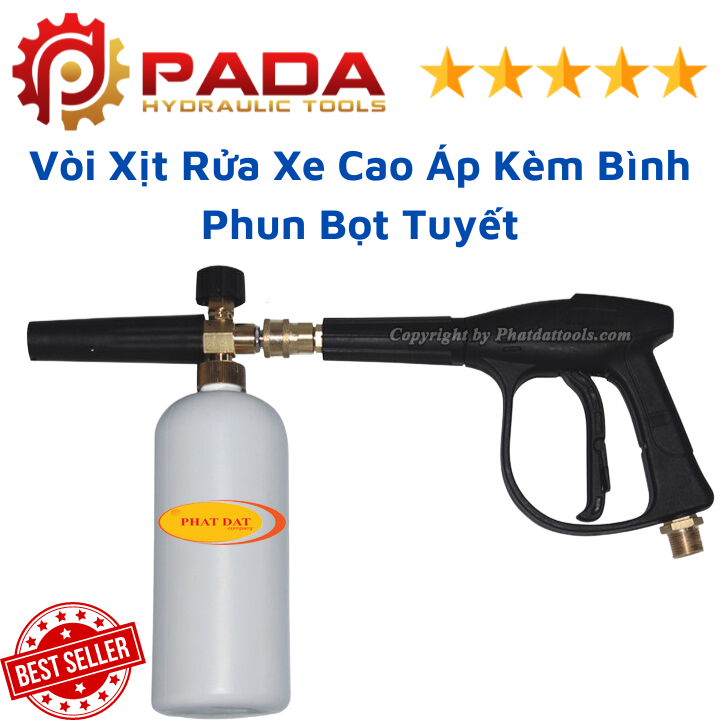 Vòi Xịt Rửa Xe Cao Áp Kèm Bình Phun Bọt Tuyết Lắp Cho Máy Rửa Xe