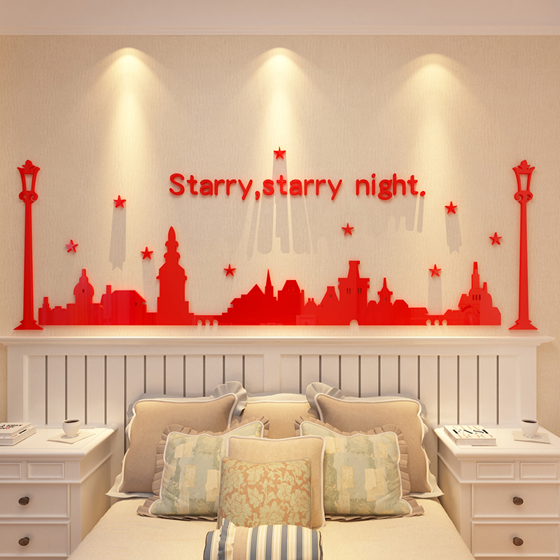 Tranh mica EPeBen dán tường nổi 3d hình phong cảnh thành phố về đêm decor trang trí phòng khách, phòng ngủ