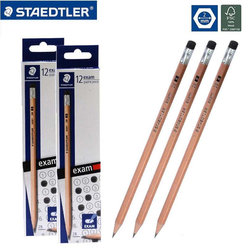 Combo 3 bút chì gỗ steadtler 2b