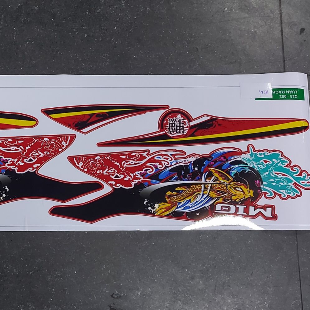 [HCM]Tem xe mio  tem rời mẫu cá chép dán xe đen  xe đỏ