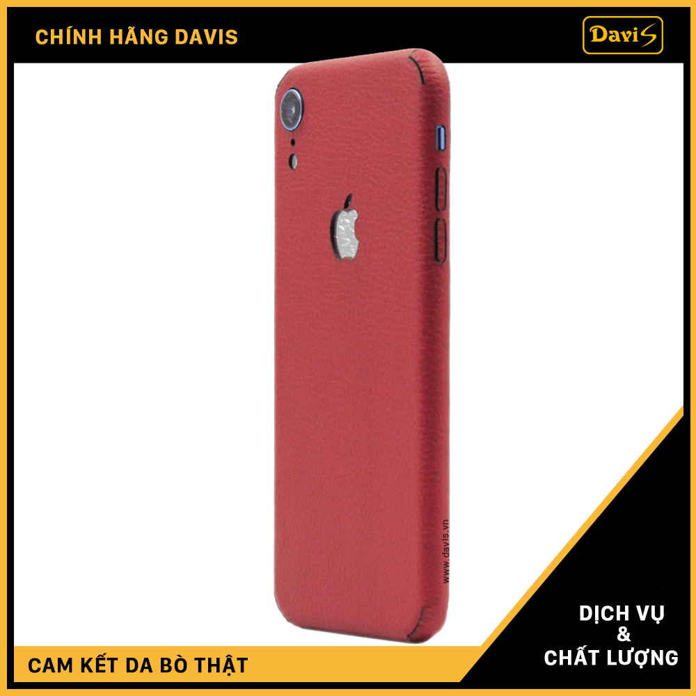 Dán da full viền iphone XR, làm từ da thật cao cấp - Chính hãng Davis