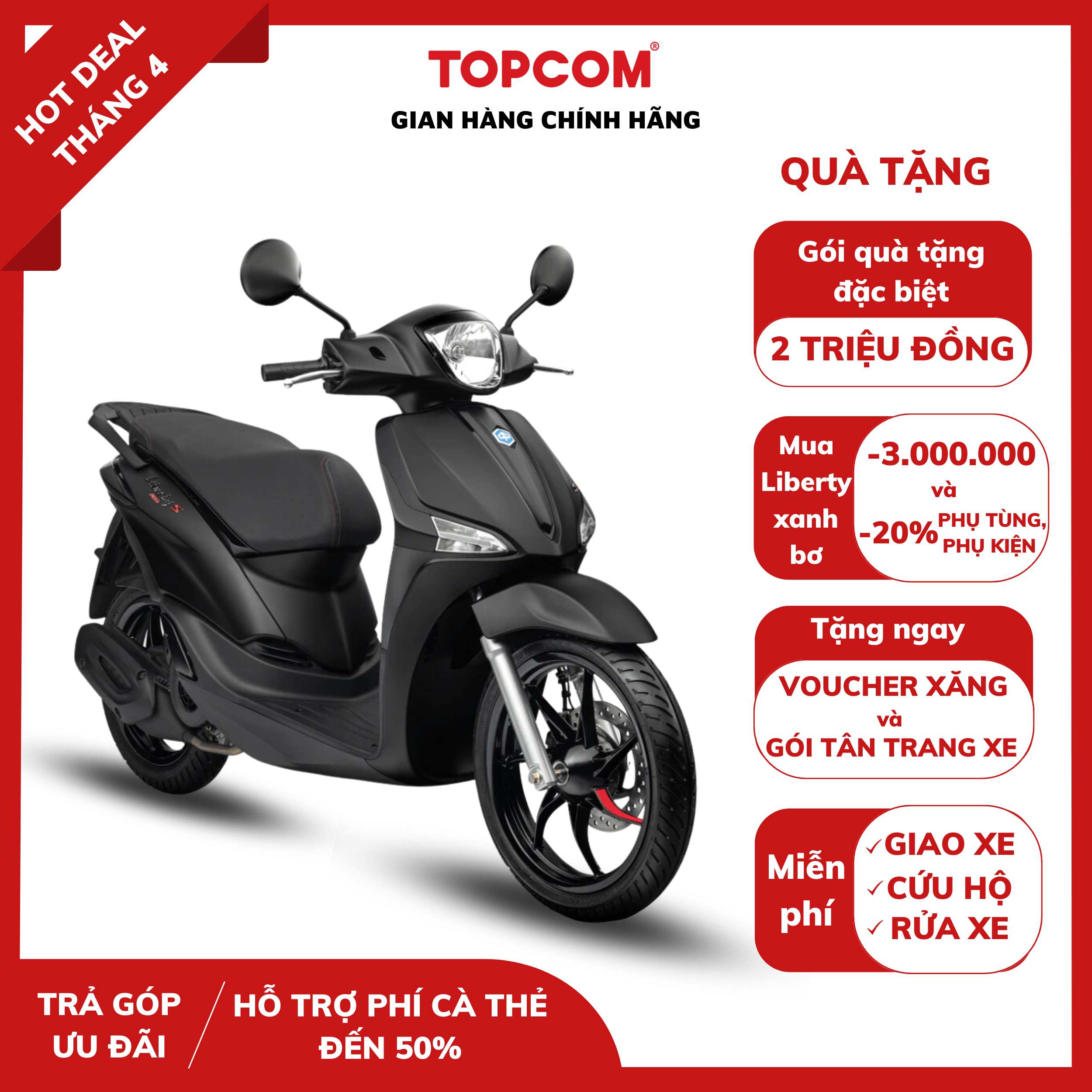 [Trả góp 0%] Xe máy Piaggio Liberty S 125