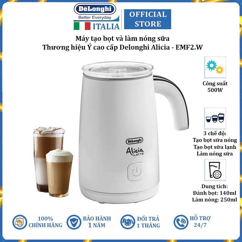 DeLonghi Alicia emf2.w 500W premium milk frother machine-imported (12 months warranty)