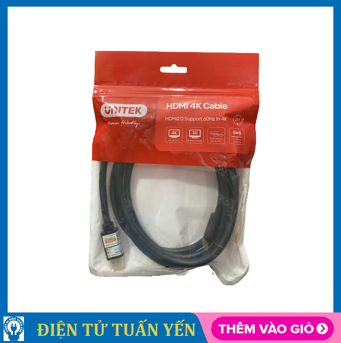 Dây cáp HDMI Unitek Ultra Y-C138M dây dài 2 mét, chống nhiễu cực tốt hỗ trợ độ phân giải Full HD, 4K*2K - Hàng chính hãng