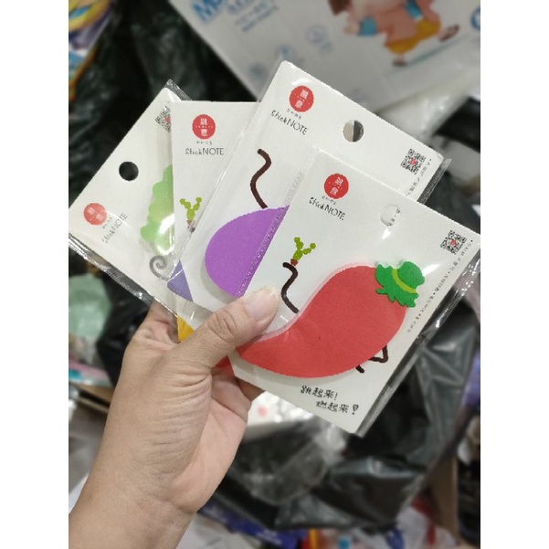 Giấy sticker note hình rau quả - giấy nhắc việc ( 50 tơ`/xấp)