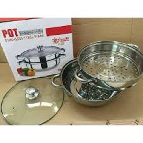 [HCM]Nồi hấp inox 2 tầng size 28 cm
