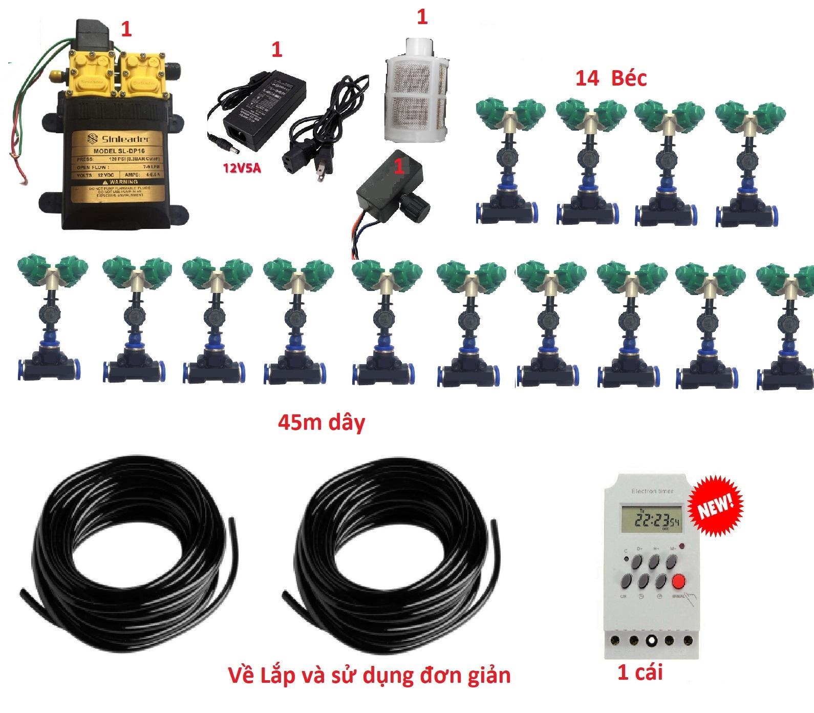 Bộ tưới Lan tự động cho diện tích 40-50m2 có hẹn giờ