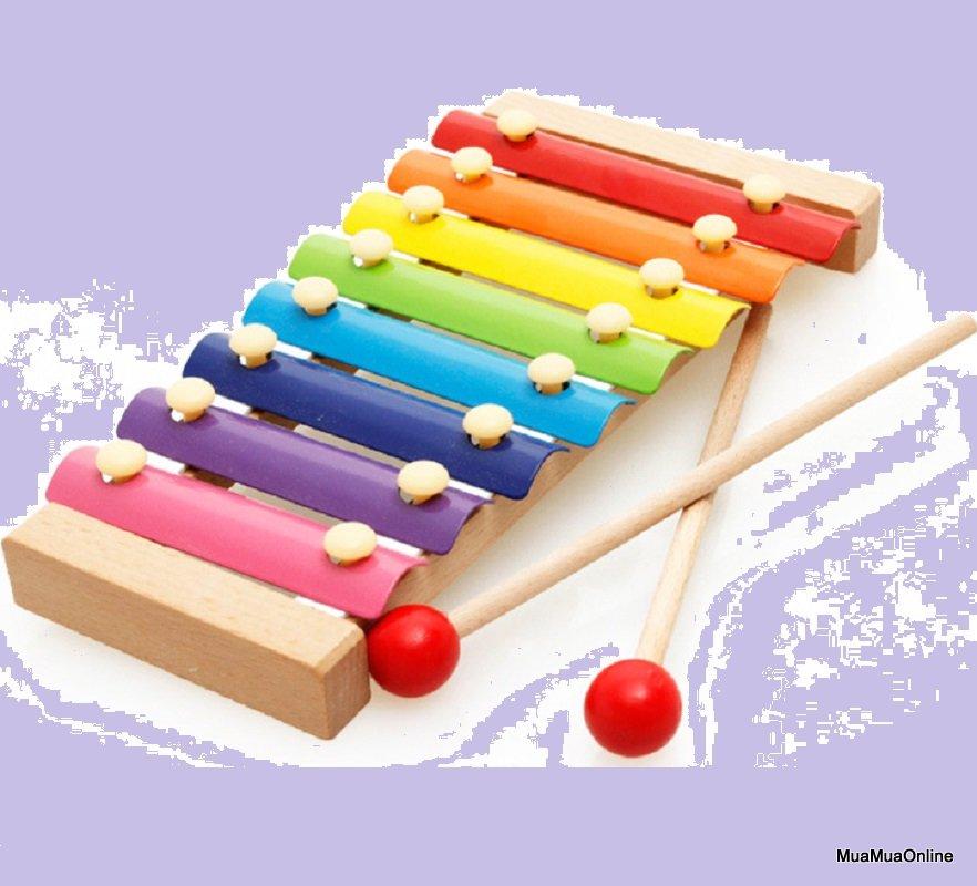 Đồ Chơi Đàn Gỗ 8 Thanh Cho Bé + 2 Thanh Gõ