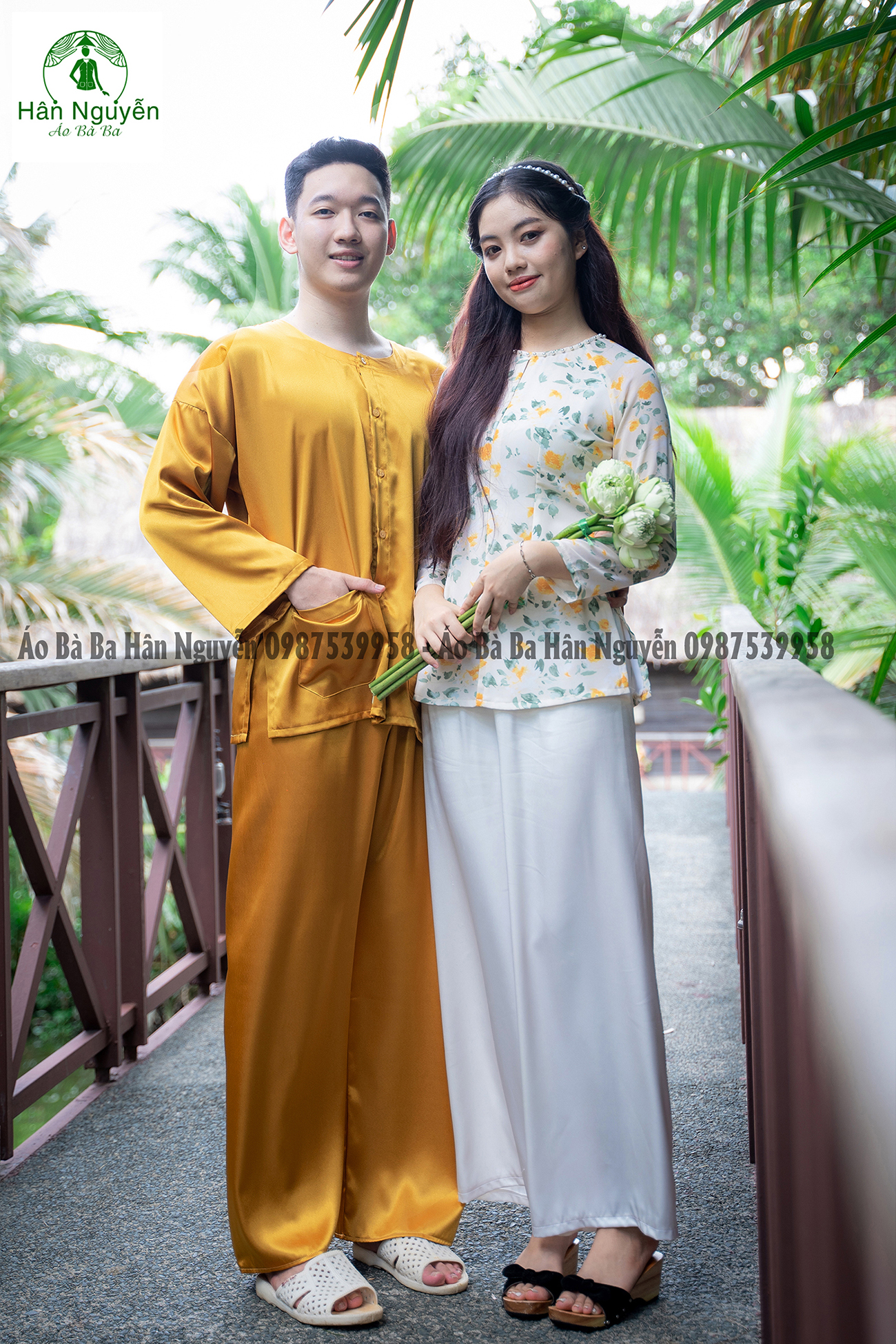 Bộ Bà Ba Nam ( Tặng Khăn Rằn )
