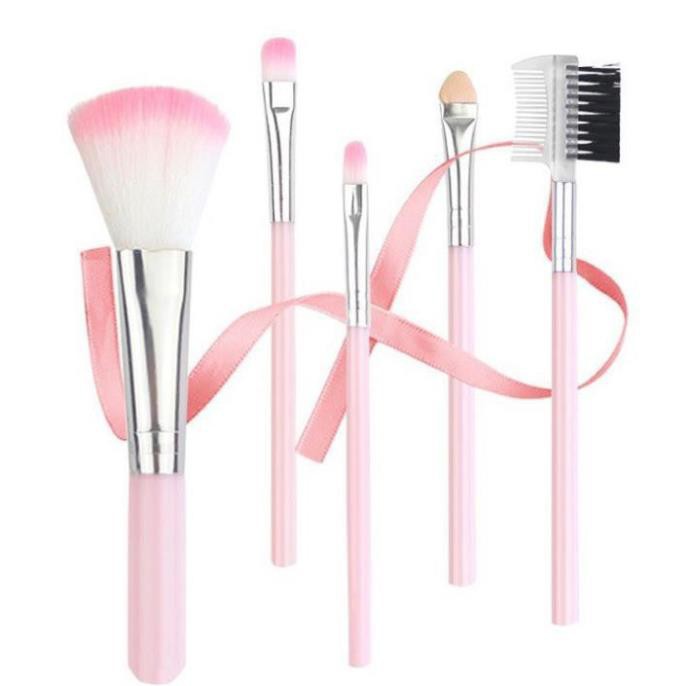 Bộ cọ trang điểm 5 món mini hồng xinh