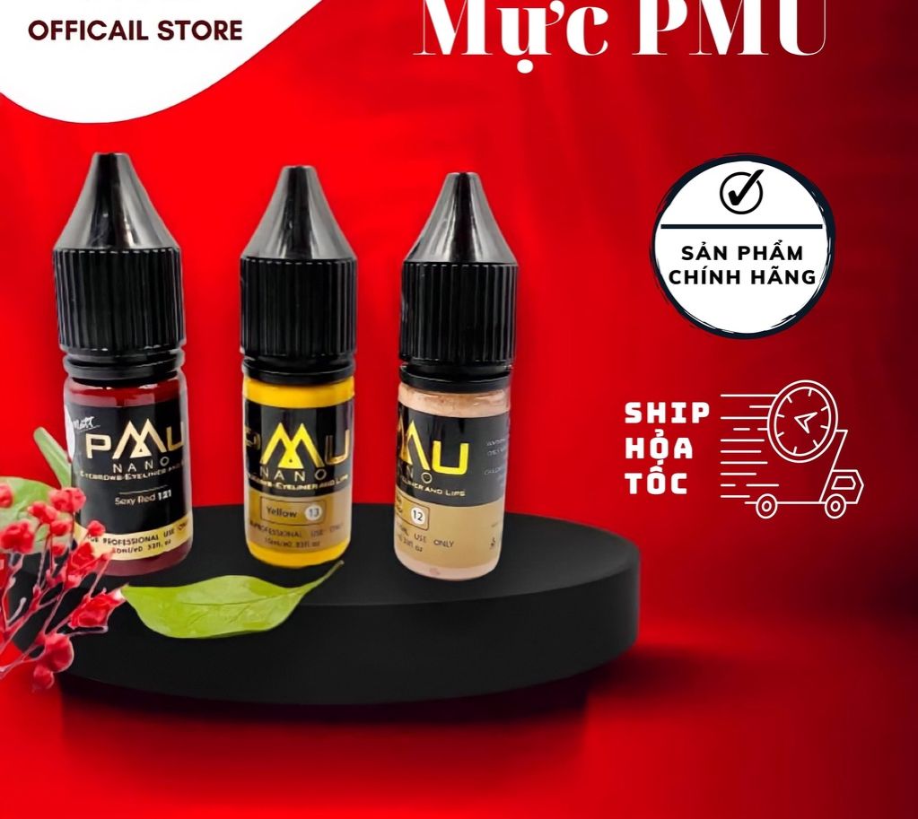 [CHÍNH HÃNG] Mực phun xăm PMU , Size mini 3,3ml , Fullsize 10ml