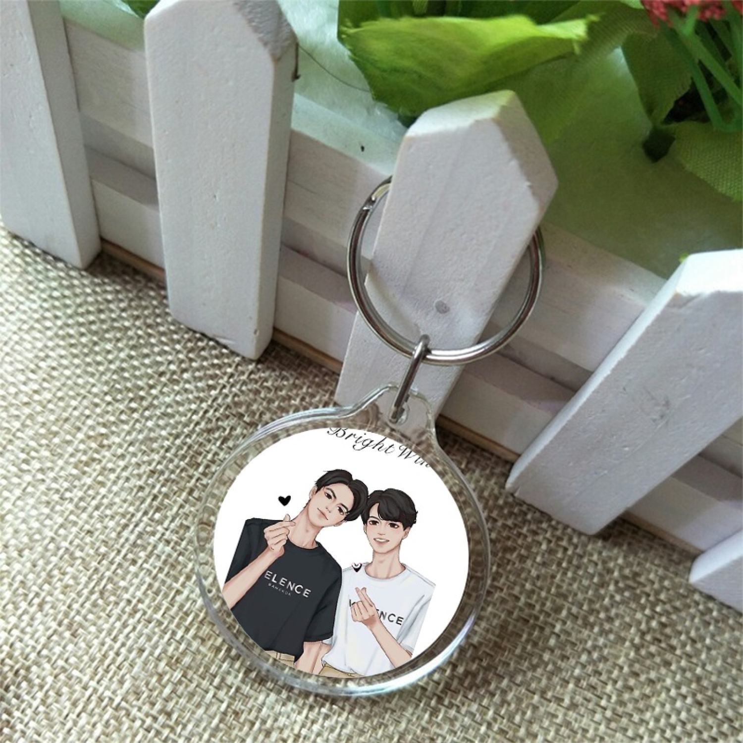 Móc khóa mica in hình brightwin 2gether bl thái lan anime chibi xinh xắn